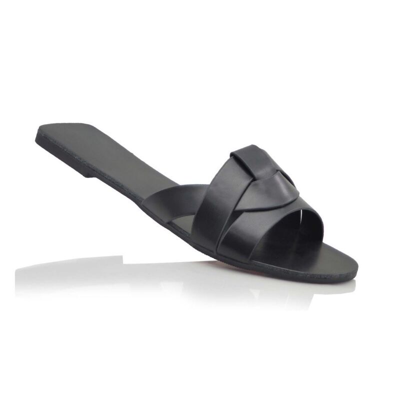 F.C デザイン レディース シューズ サンダル ミニ F.C Design EVA Crisscrosstrap Minimalist Flat Slide Sandals Black ブラック｜ReVida 店
