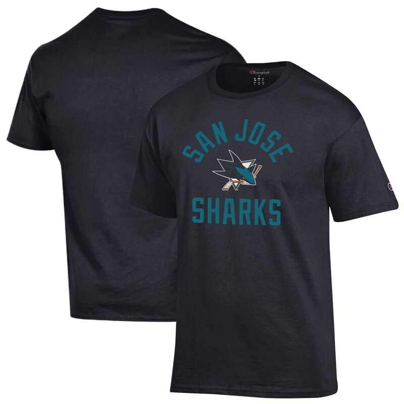 チャンピオン メンズ トップス Tシャツ ジャージー ロゴ Men's Champion Black San Jose Sharks Primary Logo Jersey T-Shirt Sks Black ブラック|ReVida 店