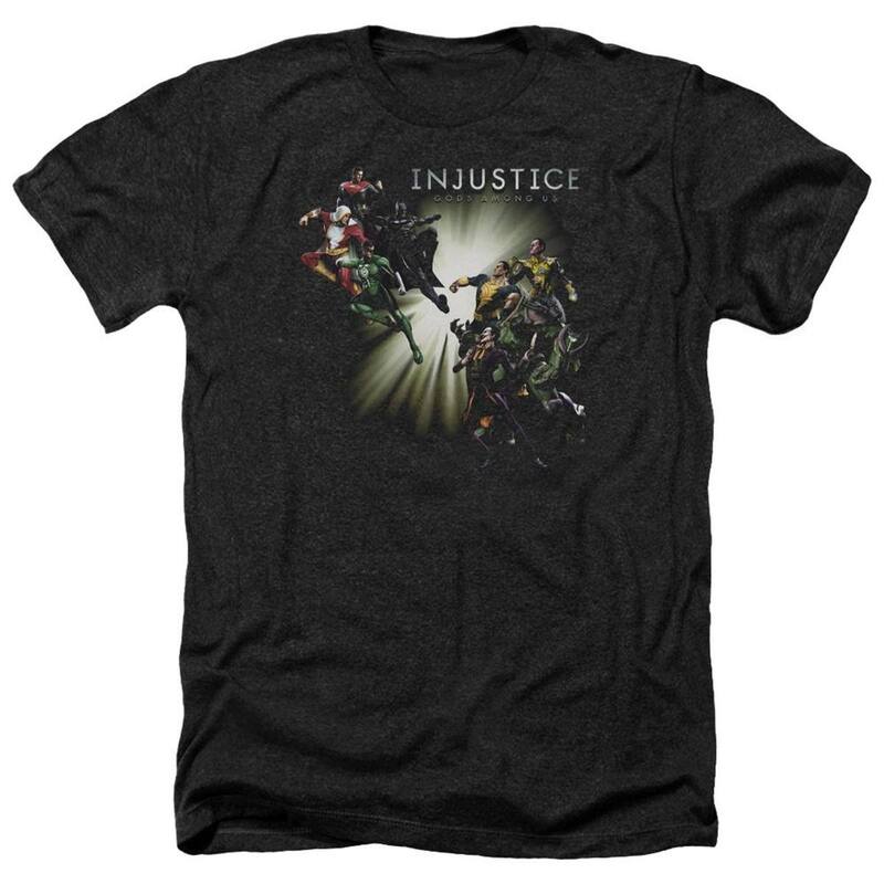 アニメキャラクター メンズ トップス Tシャツ Licensed Character Injustice Gods Among Us Good Vs Evils Adult Heather T-shirt Black ブラック|ReVida 店