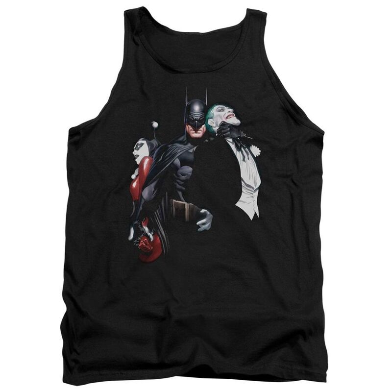 アニメキャラクター メンズ トップス Tシャツ Licensed Character Batman Joker Harley Choke Adultank Top Black ブラック|ReVida 店