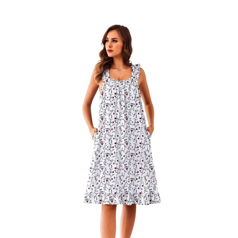 エコアー レディース アンダーウェア ナイトウェア シャツ Ekouaer Womenightgowns & Sleepshirts Nightgowns Victorianight Gowns Night Dressummer Floral Red レッド|ReVida 店