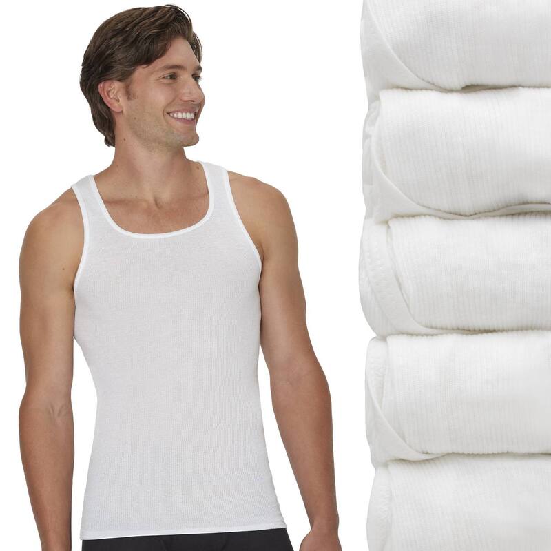 ヘインズ メンズ トップス シャツ Men's Hanes Ultimate 4+1 Bonus Pack ComfortBlend Tank Top Undershirts White ホワイト|ReVida 店