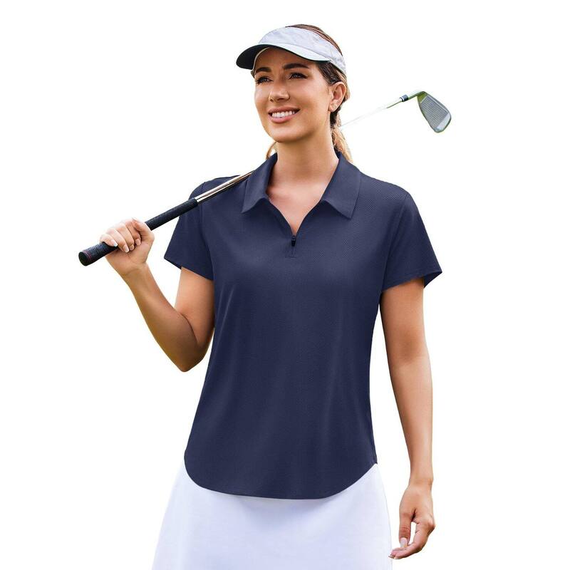 ピンスパーク レディース トップス シャツ Vネック PINSPARK Women'short Sleeve V-Neck Golf Polo Quick Dry Pickleball Tennishirt Navy ネイビー｜ReVida 店