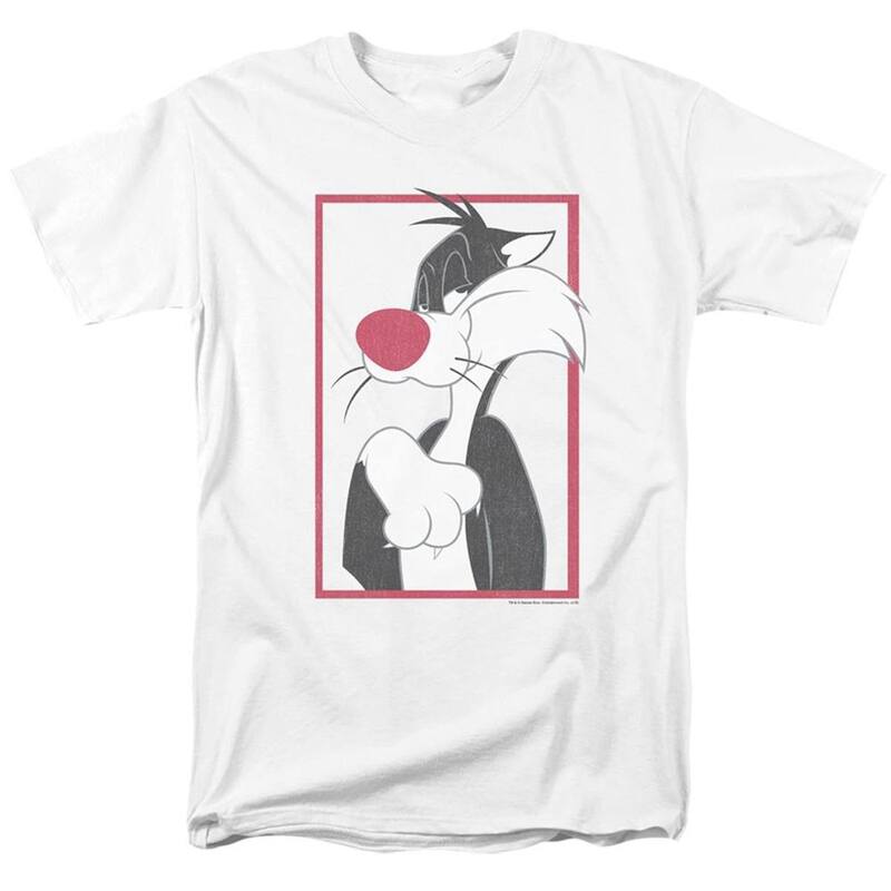 アニメキャラクター メンズ トップス Tシャツ ベスト Licensed Character Looney Tunesylvester Short Sleeve Adult-shirt White ホワイト|ReVida 店