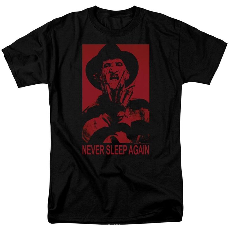 アニメキャラクター メンズ トップス Tシャツ Licensed Character Nightmare On Elm Street Never Sleep Again Short Sleeve Adult-shirt Black ブラック|ReVida 店