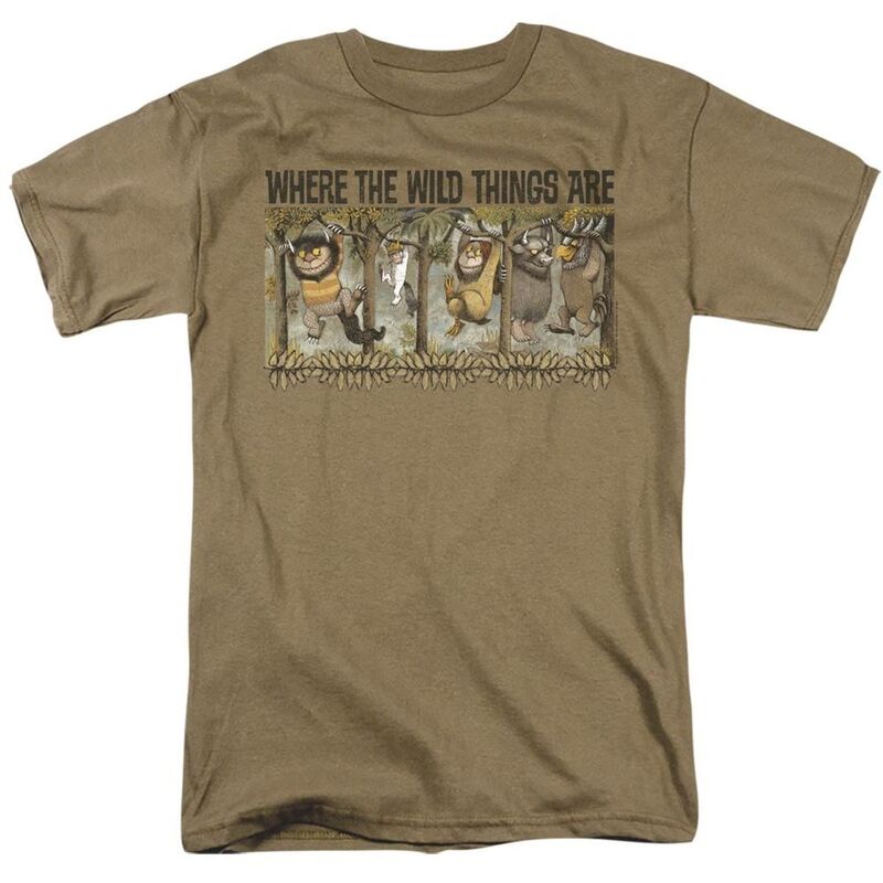 アニメキャラクター メンズ トップス Tシャツ Licensed Character Where The Wild Things Are Hang Short Sleeve Adult-shirt Safari Green グリーン|ReVida 店