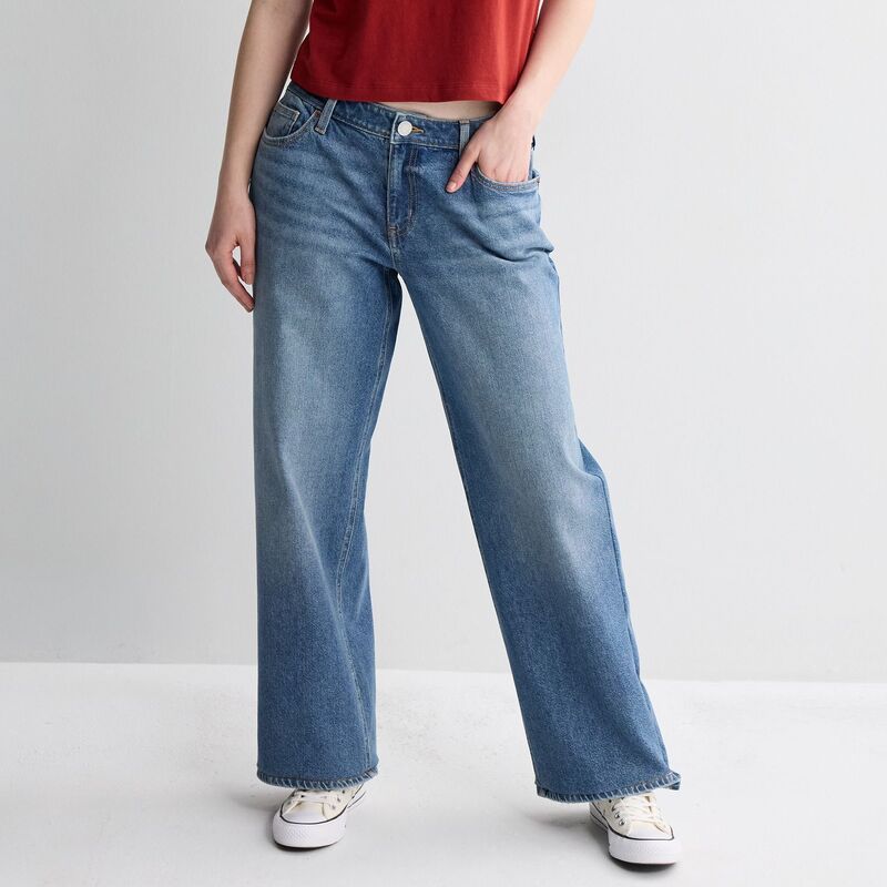 エスオー レディース ボトムス デニムパンツ ローライズ ジーンズ Juniors' SO Curvy Low Rise Baggy Jeans Clean Medium|ReVida 店