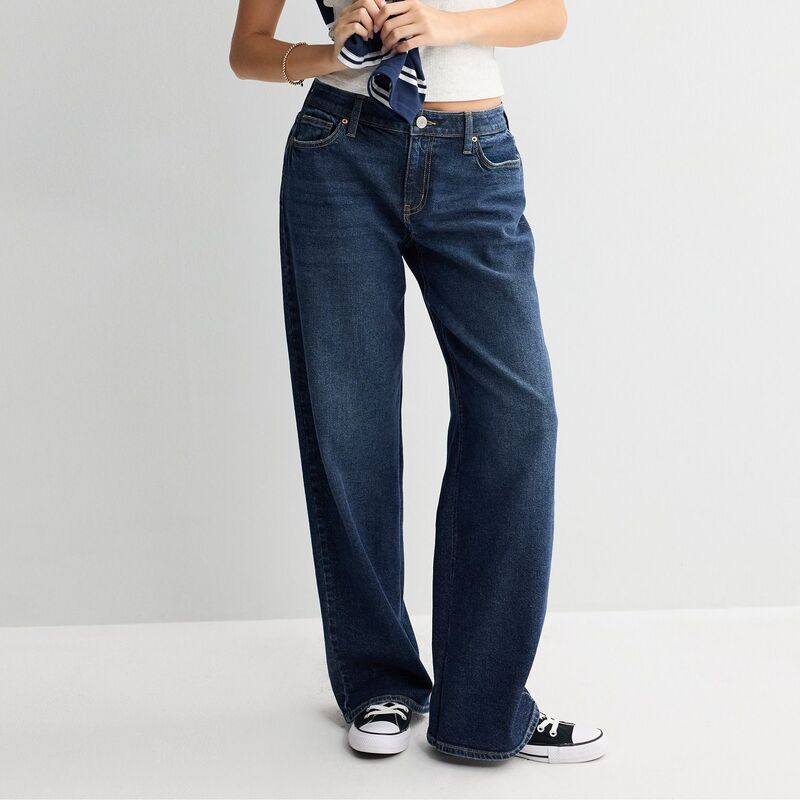 エスオー レディース ボトムス デニムパンツ ローライズ ジーンズ Juniors' SO Curvy Low Rise Baggy Jeans Dark Wash|ReVida 店