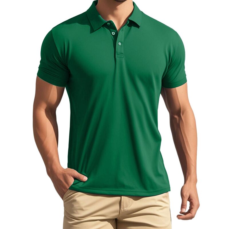 インスパイア シック メンズ トップス Tシャツ レギュラーフィット ポロシャツ INSPIRE CHIC Men's Polo Short Sleeve Lightweight Regular Fit Casual or Businessolid Golf Shirt Dark Green グリーン|ReVida 店