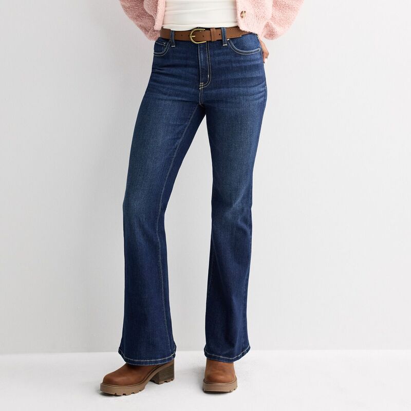 エスオー レディース ボトムス デニムパンツ ジーンズ Juniors' SO High Rise Stretch Flare Jeans Dark Rinse｜ReVida 店
