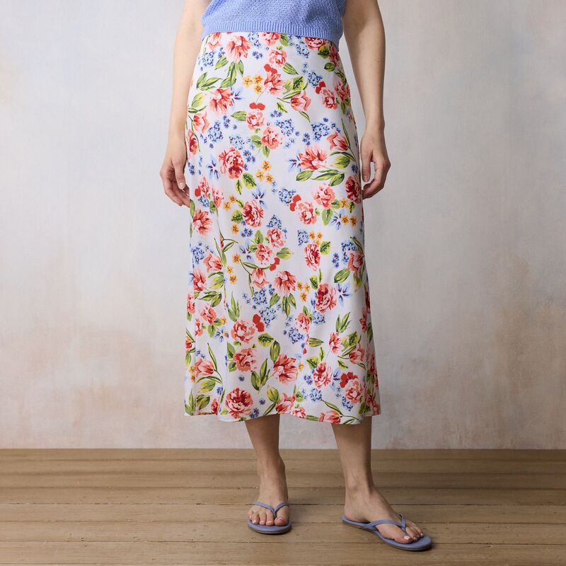 LC Lauren Conrad レディース ボトムスカート ミディ Women's LC Lauren Conrad Midi Slip Skirt Blue Amalfi Garden ブルー|ReVida 店