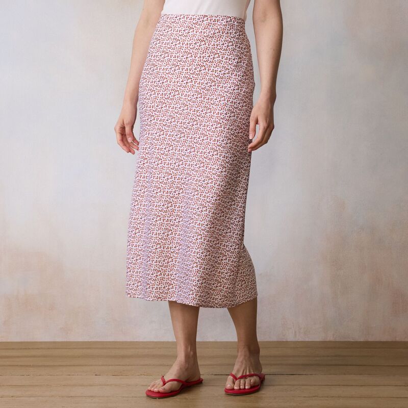 LC Lauren Conrad レディース ボトムスカート ミディ Women's LC Lauren Conrad Midi Slip Skirt Red Tiny Tomatoes レッド|ReVida 店