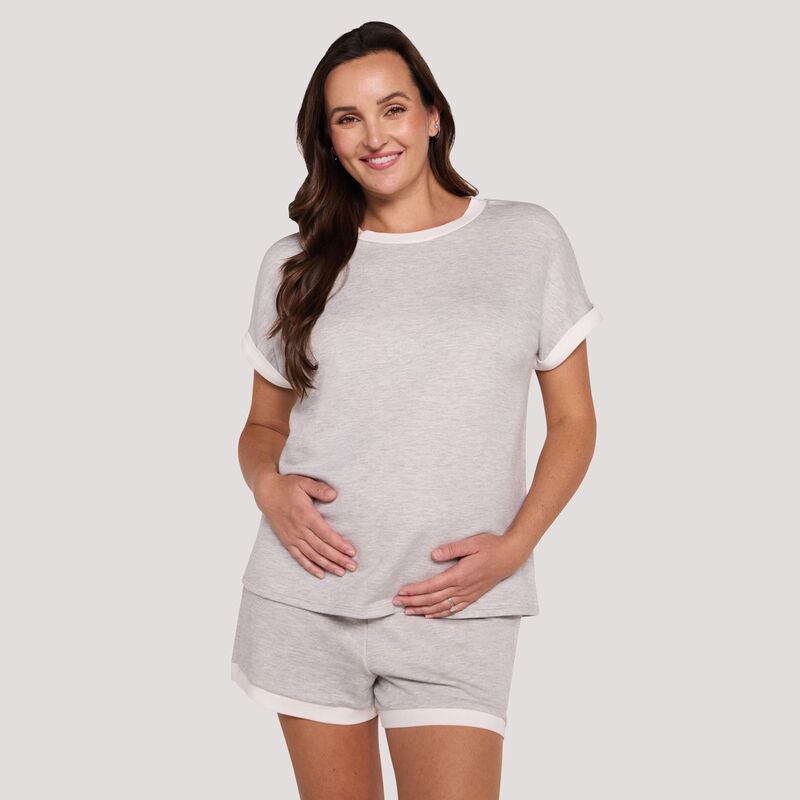 マザーフッド レディース トップス Tシャツ キャップ マタニティ Maternity Motherhood Cap Sleeve Top Heather Grey グレー｜ReVida 店