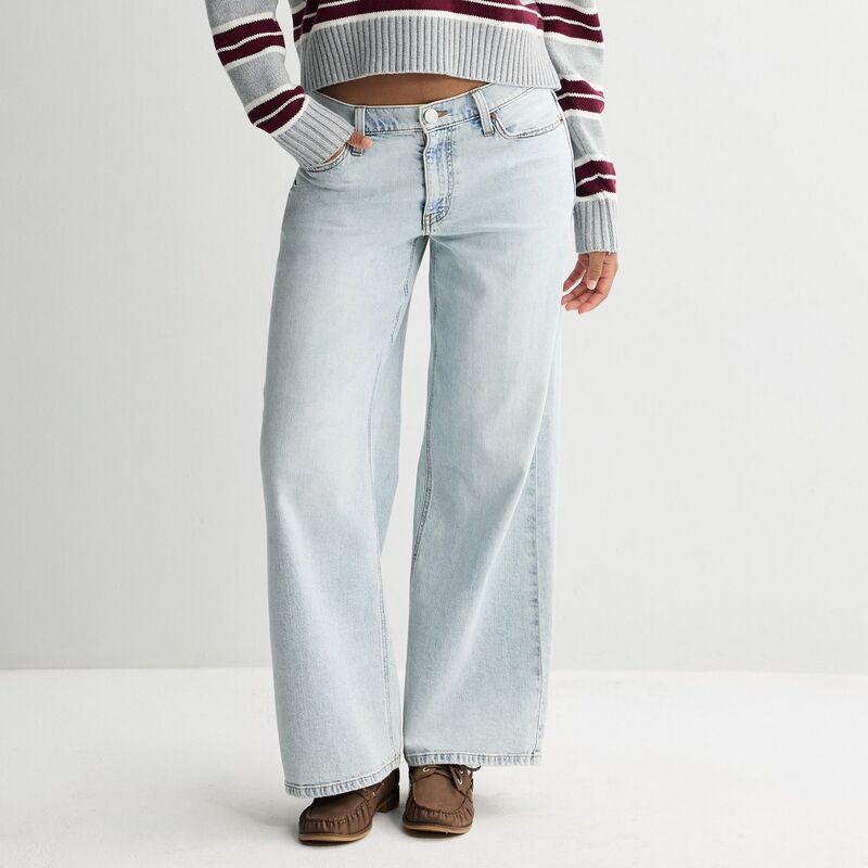 エスオー レディース ボトムス デニムパンツ ワイドレッグ ローライズ ジーンズ Juniors' SO Low Rise Baggy Wide Leg Jeans Light|ReVida 店