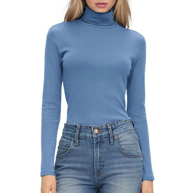 ジーグー レディース トップス Tシャツ スリムフィット タートルネック Zeagoo Women's Turtleneck Long Sleeve Shirts Basic Lightweight Base Layer Solid Slim Fitops Navy Blue ネイビー｜ReVida 店
