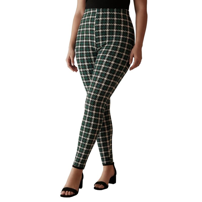 ジェシカロンドン レディース ボトムス カジュアルパンツ プラスサイズ コットン Jessica London Women's Plusizeveryday Stretch Cotton Legging Mystic Pine Mini Plaid チェック|ReVida 店