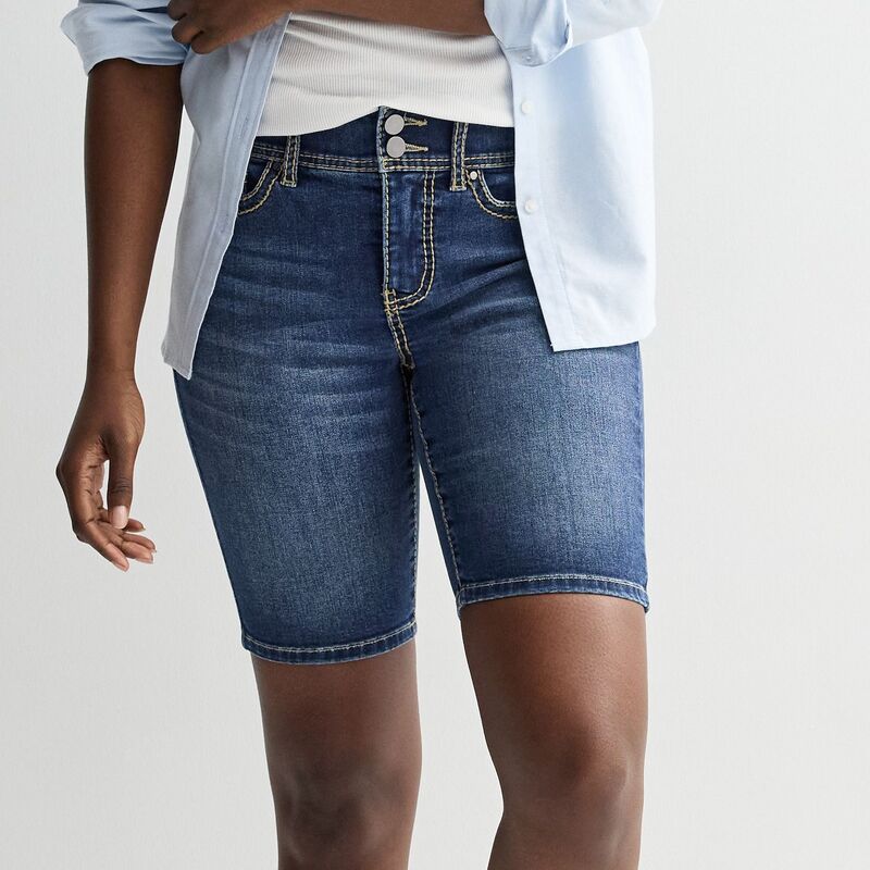 アプトナイン レディース ボトムス ハーフパンツ・ショーツ ショートパンツ Women's Apt. 9 Tummy Control Bermuda Shorts Medium Wash 2|ReVida 店