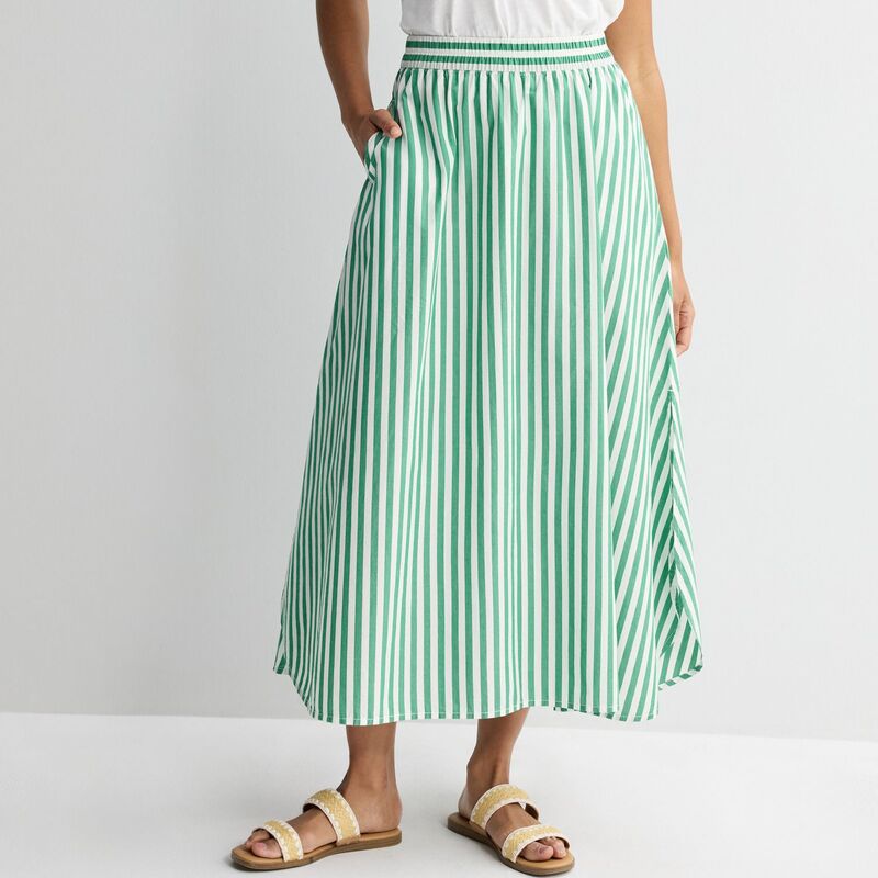ソノマ レディース ボトムスカート マキシ Women'sonoma Goods For Life Poplin Maxi Skirt Medium Green Stripe グリーン|ReVida 店