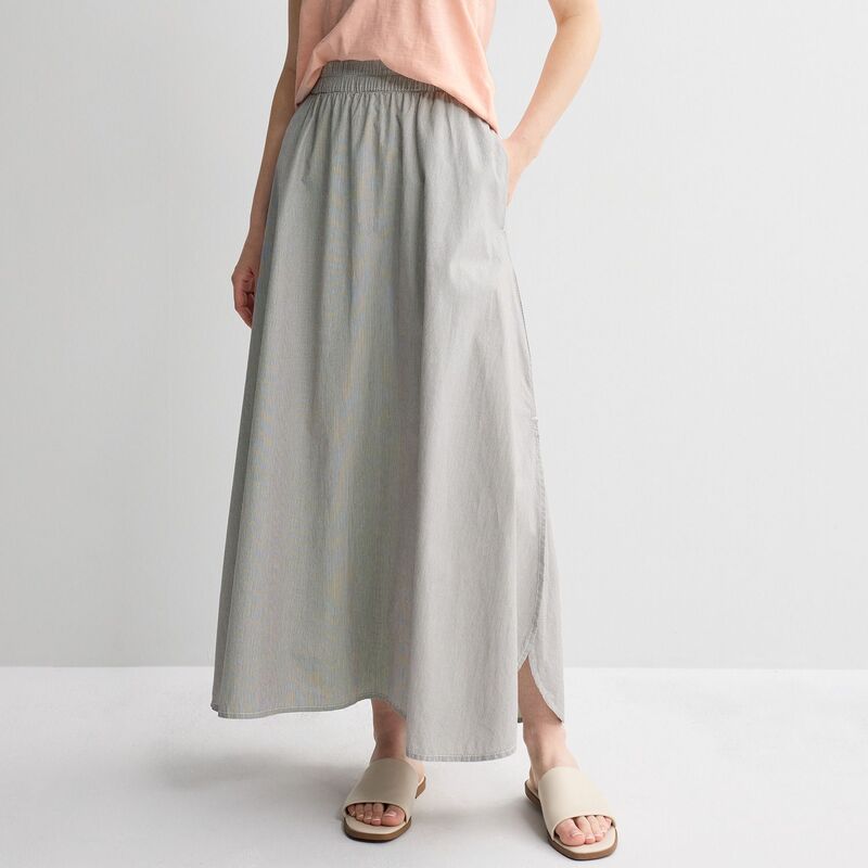 ソノマ レディース ボトムスカート マキシ Women'sonoma Goods For Life Poplin Maxi Skirtan Thin Stripe タン|ReVida 店