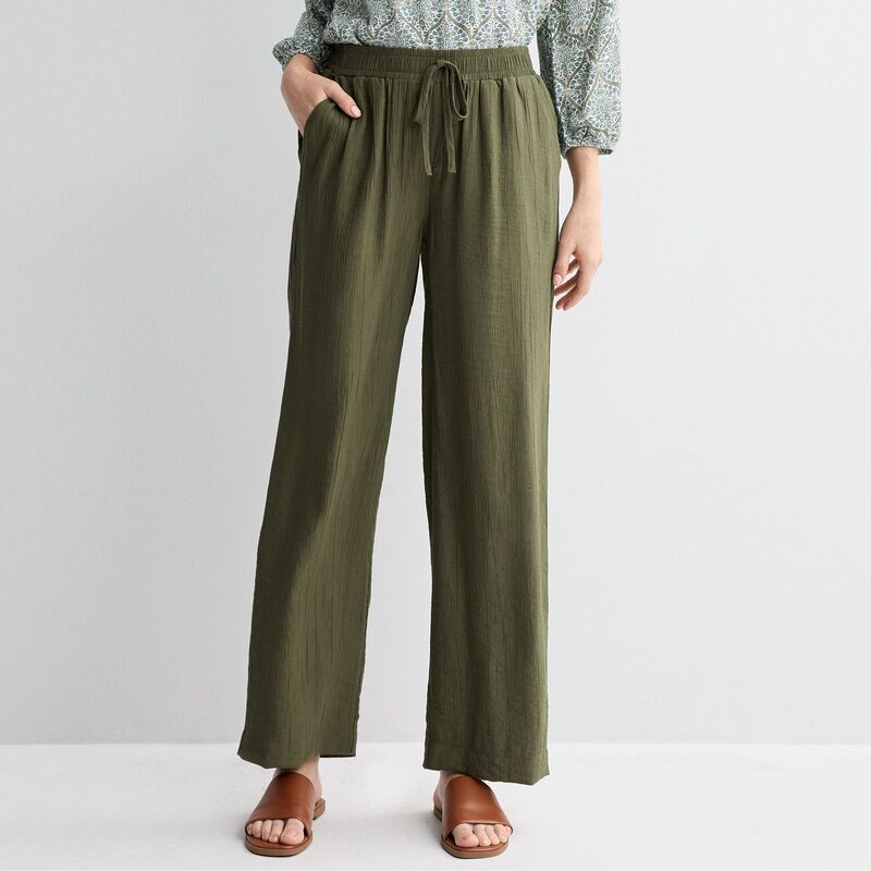 クロフト&バロー レディース ボトムス カジュアルパンツ Women's Croft & Barrow Pull-On Crinkle Pants Lander Green グリーン|ReVida 店