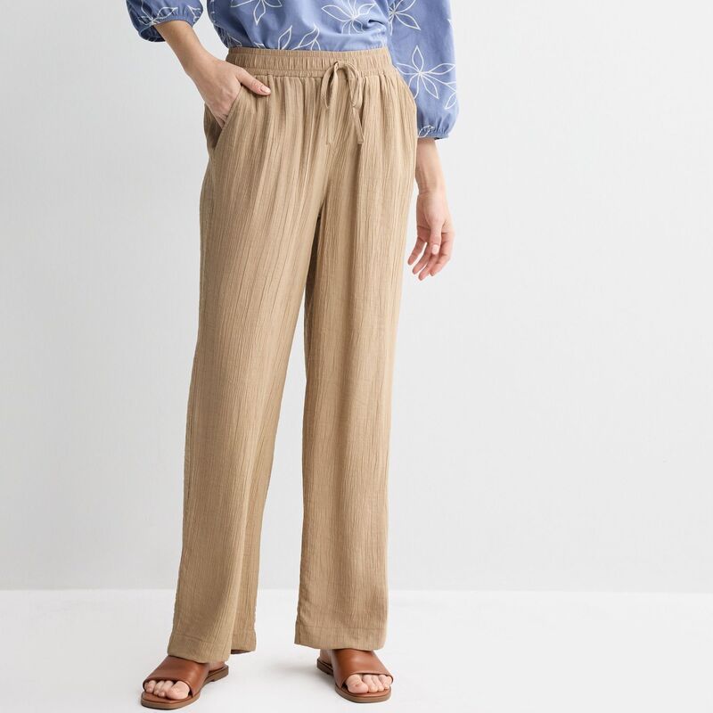 クロフト&バロー レディース ボトムス カジュアルパンツ Women's Croft & Barrow Pull-On Crinkle Pants Lion Cove|ReVida 店