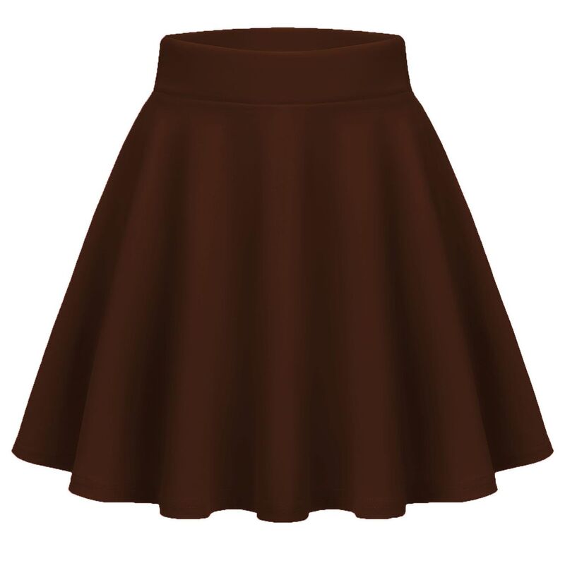 ジーグー レディース ボトムスカート ハイウエスト プリーツ ミニ Zeagoo Women's High Waist Pleated Mini Skirt Stretchy Fla red Skirt for Casual Daily Wear Brown ブラウン|ReVida 店