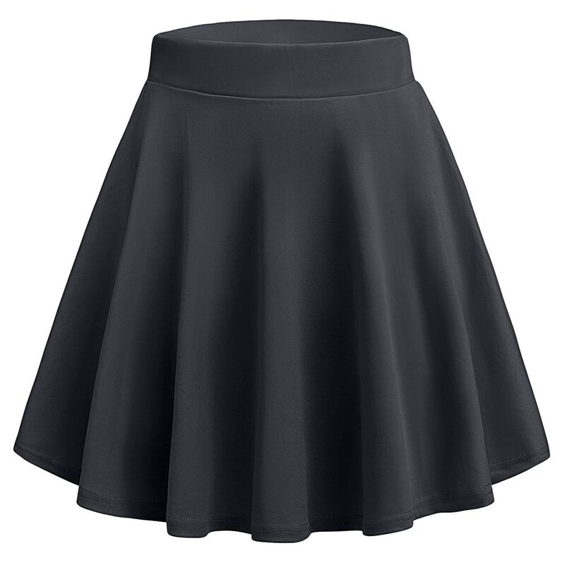 ジーグー レディース ボトムスカート ハイウエスト プリーツ ミニ Zeagoo Women's High Waist Pleated Mini Skirt Stretchy Fla red Skirt for Casual Daily Wear Dark Grey グレー|ReVida 店