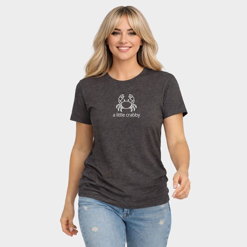Simply Sage Market レディース トップス Tシャツ グラフィック Simply Sage Market A Little Crabby Outline - Women'short Sleeve Graphic T-Shirt Charcoal チャコール｜ReVida 店