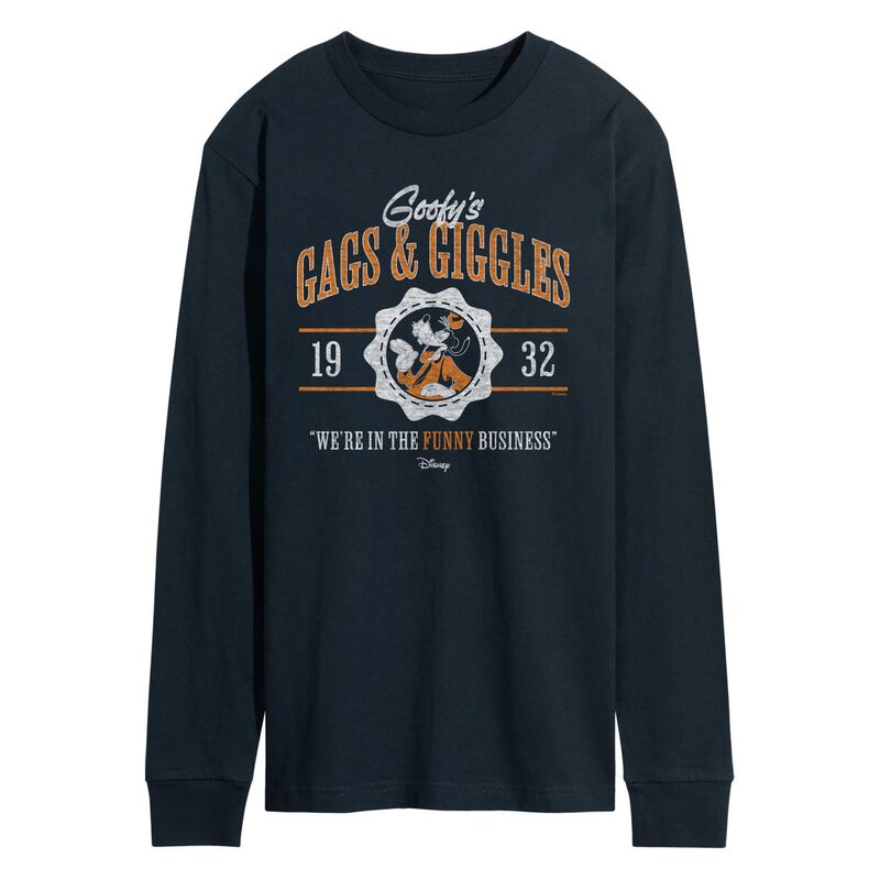 アニメキャラクター メンズ トップス Tシャツ グラフィック Licensed Character Men's Disney's Goofy's Gags & Giggles Long Sleeve Graphic Tee Navy ネイビー｜ReVida 店 7,441円