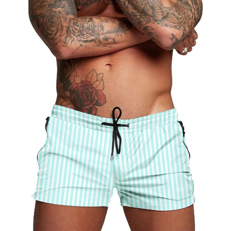 クーファンディ メンズ 水着 ハーフパンツ・ショーツ メッシュ COOFANDY Men' Swim Trunk Quick Dry Swimwear Mesh Lining Bathing Suit Swimsuit Board Beach Sport Green White Stripe ホワイト｜ReVida 店