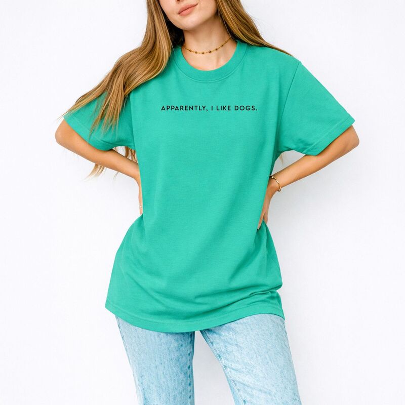 Simply Sage Market レディース トップス Tシャツ グラフィック Simply Sage Market Apparently, I Like Dogs - Women's Garment Dyed Graphic T-Shirt Island Green グリーン｜ReVida 店 7,546円