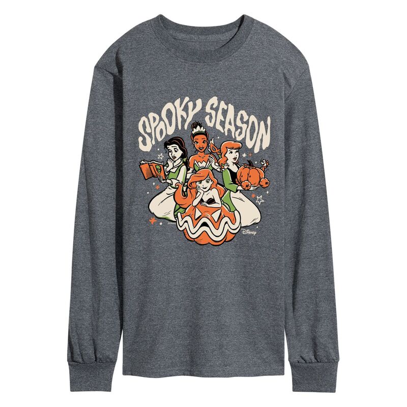 アニメキャラクター メンズ トップス Tシャツ グラフィック Licensed Character Men's Disney Princesspooky Season Long Sleeve Graphic Tee Heather Charcoal チャコール｜ReVida 店