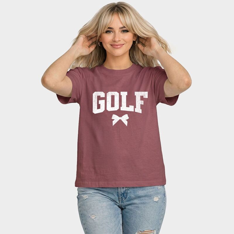 Simply Sage Market レディース トップス Tシャツ Simply Sage Market Golf Arched Bow - Women's Relaxed Boxy Tee Brick｜ReVida 店
