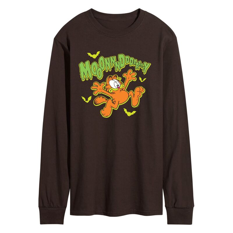 アニメキャラクター メンズ トップス Tシャツ グラフィック Licensed Character Men's Garfield Spooky Monday Long Sleeve Graphic Tee Dark Brown ブラウン｜ReVida 店