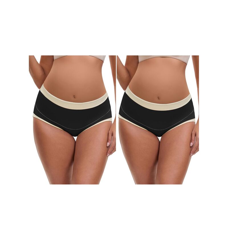 インスパイア シック レディース アンダーウェア パンツ マタニティ INSPIRE CHIC 2 Packs Women's Maternity Full Coverage Briefs High Waisted Elasticity Invisible Panties Black ブラック｜ReVida 店 7,650円