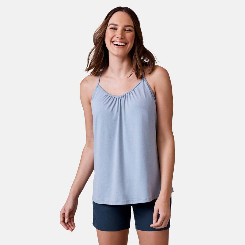 フリー カントリー レディース トップス Tシャツ Vネック Free Country Women's Microtechill B Cool V-Neck Cami Top with Built-In Bra Grey グレー｜ReVida 店