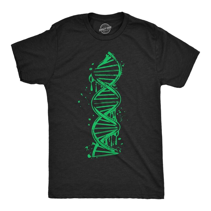 クレイジードッグ Tシャツ メンズ トップス グラフィック Crazy Dog T-Shirts Mens Drippy DNA Funny T Shirtscience Graphic Tee for Men Heather Black ブラック｜ReVida 店