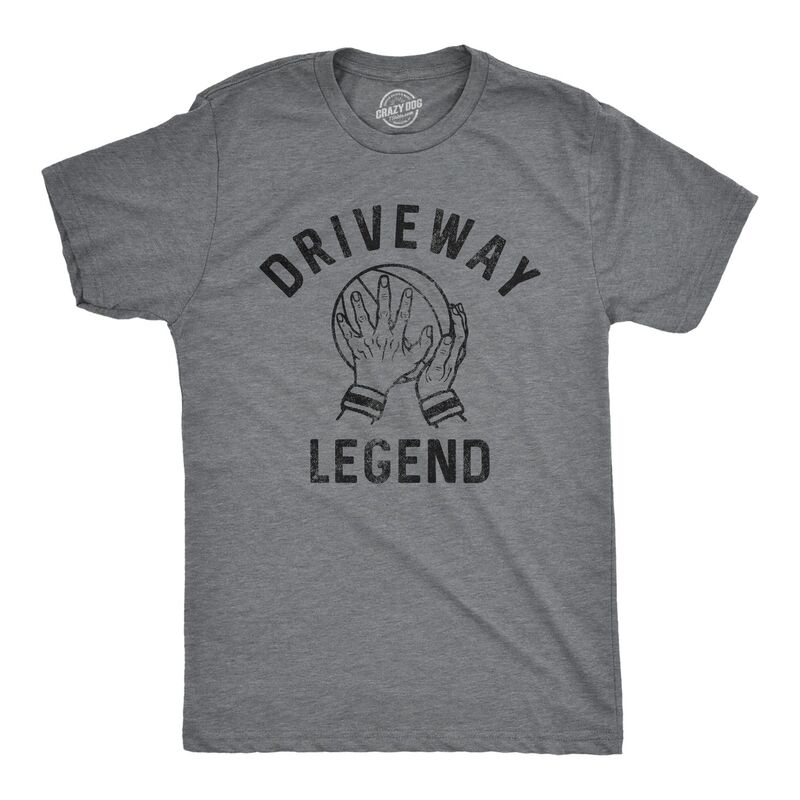 クレイジードッグ Tシャツ メンズ トップス Crazy Dog T-Shirts Mens Driveway Legend T Shirt Funny Pickup Basketball Player Hoops Lover Tee for Guys Dark Heather Grey グレー｜ReVida 店