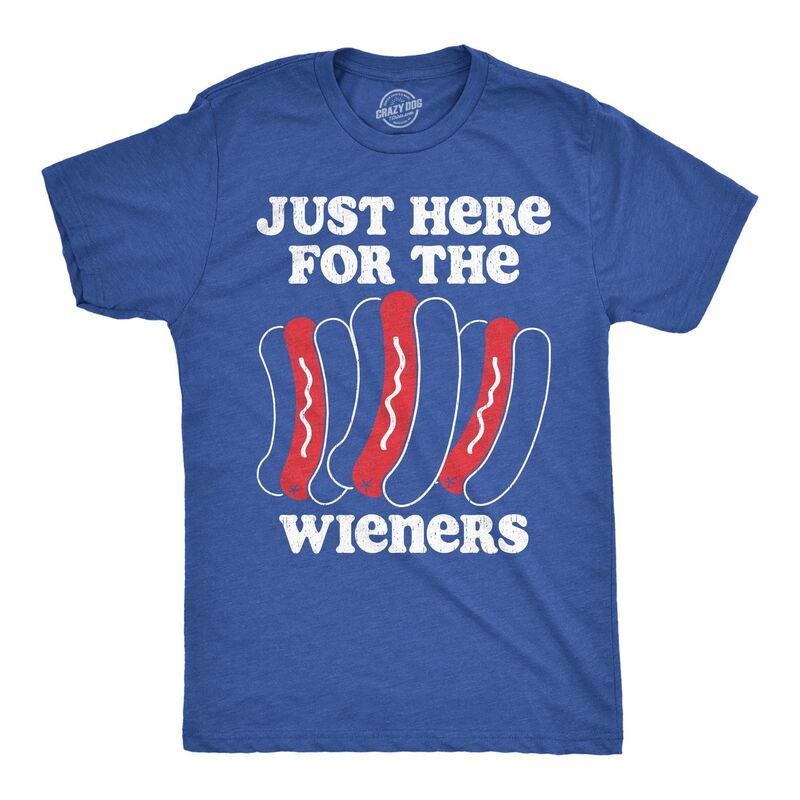 クレイジードッグ Tシャツ メンズ トップス グラフィック Crazy Dog T-Shirts Mens Funny T Shirts Just Here for The Wienersarcasticookout Graphic Novelty Tee for Men Heatheroyal ヘザー｜ReVida 店
