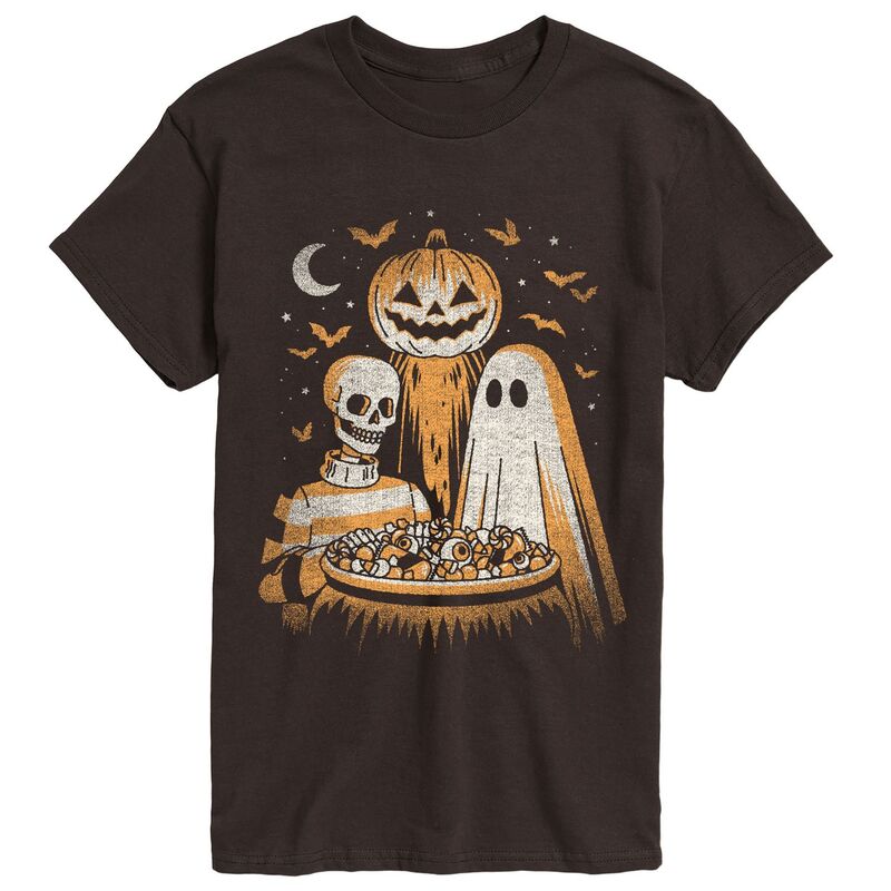 アニメキャラクター メンズ トップス Tシャツ ヴィンテージ グラフィック Licensed Character Men's Vintage Halloween Trio Graphic Tee Dark Brown ブラウン｜ReVida 店
