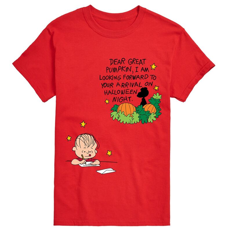 アニメキャラクター メンズ トップス Tシャツ グラフィック Licensed Character Men 's Peanuts The Great Pumpkin Letter Graphic Tee Red レッド｜ReVida 店