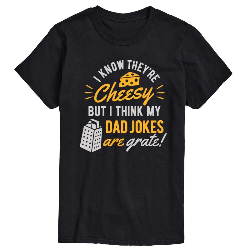 アニメキャラクター メンズ トップス Tシャツ グラフィック Licensed Character Men's I Know They're Cheesy, But I Think My Dad Jokes Are Grate Graphic Tee Black ブラック｜ReVida 店