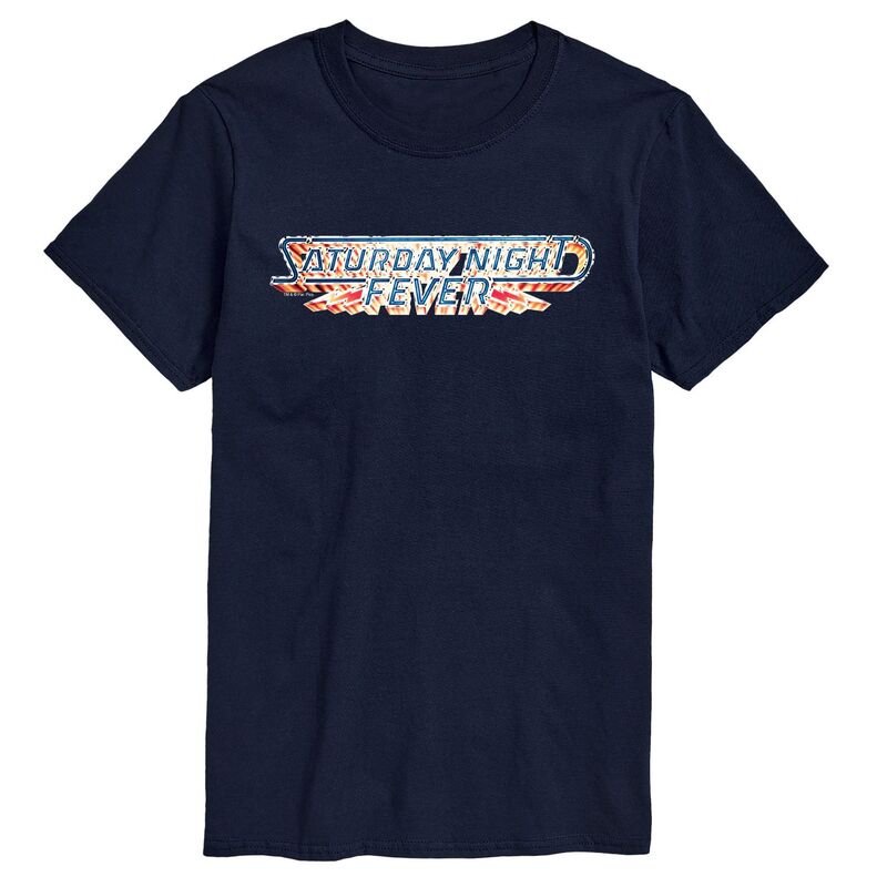 アニメキャラクター メンズ トップス Tシャツ ロゴ グラフィック Licensed Character Men'saturday Night Fever Logo Graphic Tee Navy ネイビー｜ReVida 店