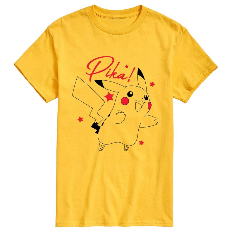 アニメキャラクター メンズ トップス Tシャツ グラフィック Licensed Character Men's Pokmon Pikachu Stars Graphic Tee Yellow イエロー｜ReVida 店