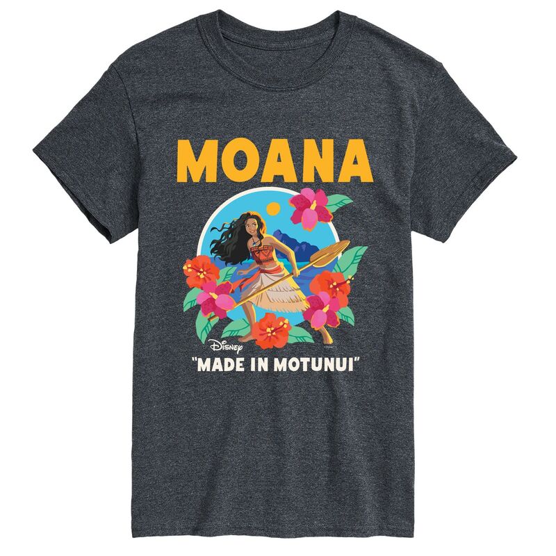 アニメキャラクター メンズ トップス Tシャツ グラフィック Licensed Character Men's Disney's Moana "Made In Motunui" Graphic Tee Heather Charcoal チャコール｜ReVida 店