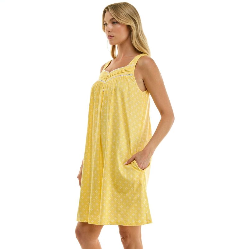 クロフト＆バロー レディース アンダーウェア ナイトウェア ノースリーブ コットン Women's Croft & Barrow Cotton Sleeveless Nightgown Eyelet Geo Sunshine｜ReVida 店
