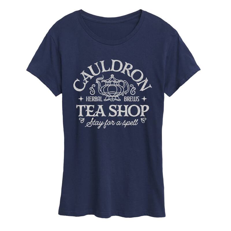 アニメキャラクター レディース トップス Tシャツ グラフィック Licensed Character Women's Cauldron Tea Shop Graphic Tee Navy ネイビー｜ReVida 店