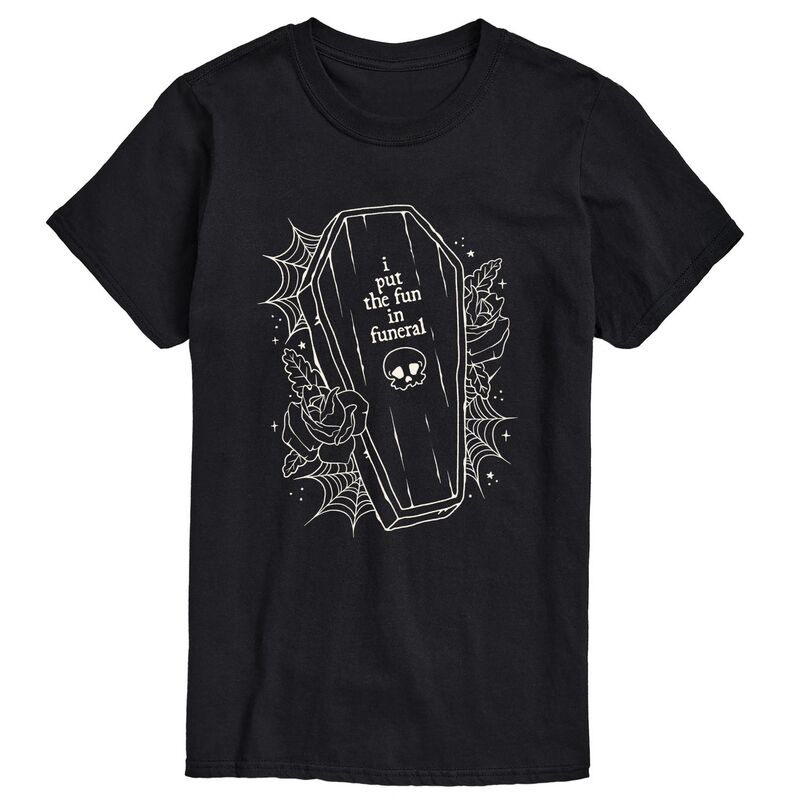 アニメキャラクター メンズ トップス Tシャツ トール グラフィック Licensed Character Big & Tall I Puthe Fun In Funeral Coffin Graphic Tee Black ブラック｜ReVida 店