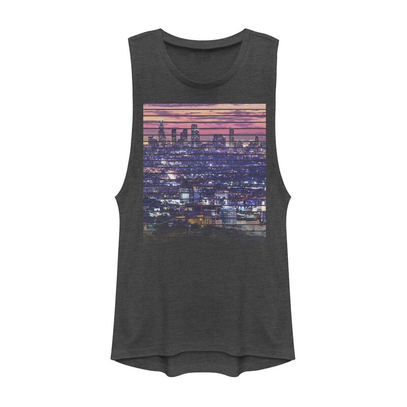 アンブランデッド レディース トップス Tシャツ Unbranded Juniors' City Lines Portrait Muscle Tank Top Charcoal チャコール｜ReVida 店