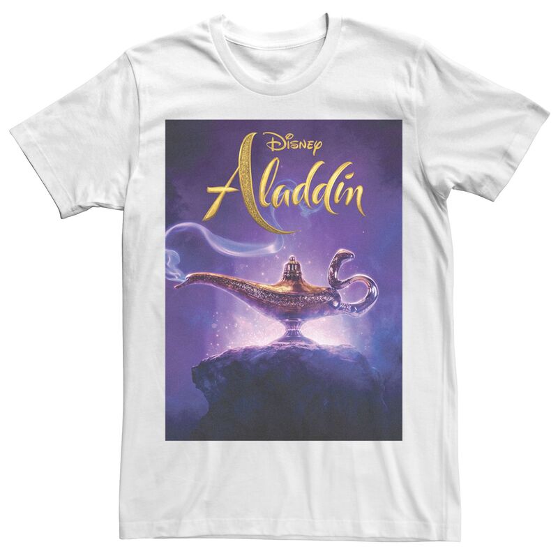 ディズニー メンズ トップス Tシャツ グラフィック Disney's Aladdin Men's Lamposter Graphic Tee White ホワイト｜ReVida 店
